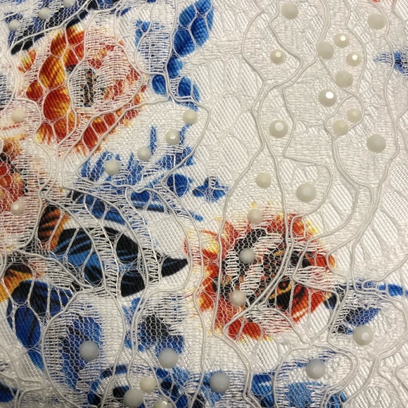 Lower priced Envious Couture Gown Size 4 Ivory & Multicolor Mermaid - Picture 7 of 13